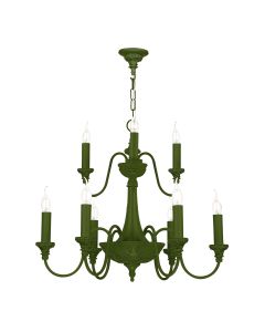 Bailey 9 Light Armed Pendant Juniper Green Fitting Only