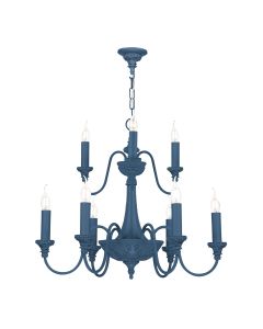 Bailey 9 Light Armed Pendant Persian Blue Fitting Only