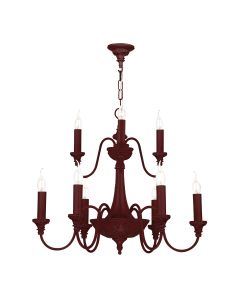 Bailey 9 Light Armed Pendant Aubergine Fitting Only