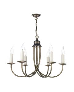 Bermuda 6 Light Armed Pendant Aged Brass Fitting Only