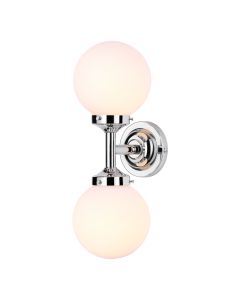 Buckley Bathroom Wall Light Polished Chrome and Opal Glass IP44
