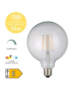 (Pack of 5) LED ES/E27 Globe Light Bulb (Lamp) 6w 700lm 2700k