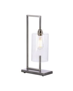 Bushwick Table Lamp Satin Chrome and Glass