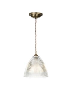 Cambridge Pendant Antique Brass and Glass