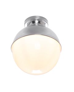 Clyde Bathroom Ceiling Light Polished Chrome and Opal Glass IP44