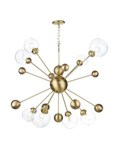 Cosmos 8 Light Pendant Butter Brass and Glass