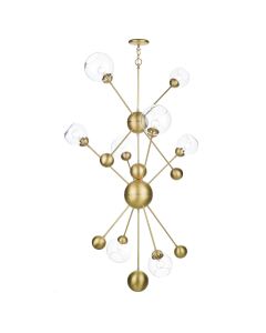 Cosmos 8 Light Pendant Butter Brass and Glass