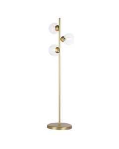 Cosmos 3 Light Floor Lamp Butter Brass and Glass