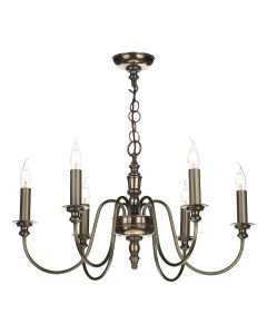 Dickens 6 Light Armed Pendant Polished Bronze and Antique Bronze Fitting Only