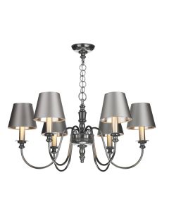 Dickens 6 Light Armed Pendant Polished Pewter and Brushed Pewter Fitting Only