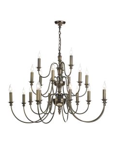 Dickens 21 Light Armed Pendant Polished Bronze and Antique Bronze Fitting Only