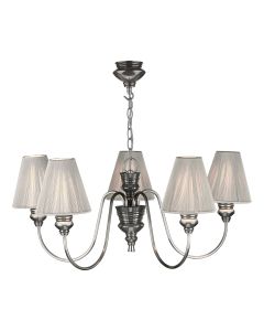 Doreen 5 Light Armed Pendant Pewter With Shade