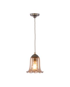 Ebba Pendant Antique Brass and Tobacco Glass