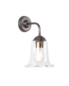 Ebba Wall Light Antique Brass and Glass