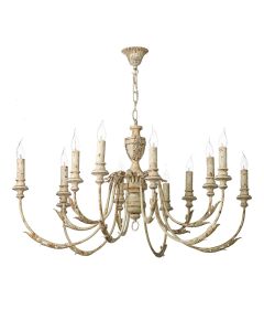 Emile 12 Light Armed Pendant Cream and Matt Cream