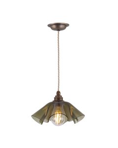 Ethel Pendant Green and Antique Brass