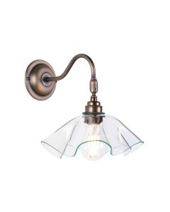 Ethel Wall Light Glass and Antique Brass