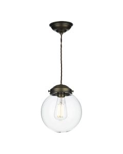 Fairfax Pendant Antique Brass and Glass