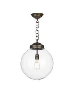 Fairfax Pendant Antique Brass and Glass Fitting Only
