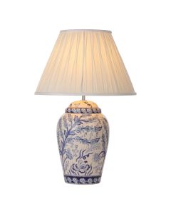 Fauna Table Lamp Blue Ceramic With Shade