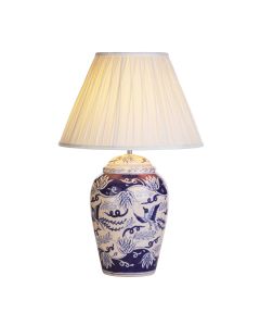 Fawkes Table Lamp Blue Ceramic With Shade