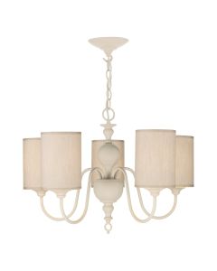 Flemish 5 Light Armed Pendant Cotswold Cream With Shade