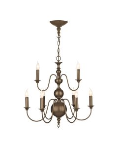 Flemish 9 Light Armed Pendant Bronze and Bronze Fitting Only