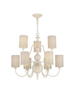 Flemish 9 Light Armed Pendant Cotswold Cream With Shade
