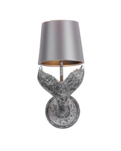 Fluke Wall Light Silver Verdigris With Bespoke Shade