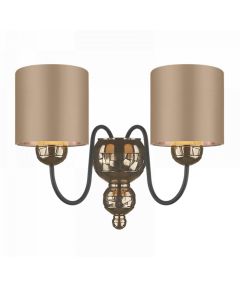 Garbo 2 Light Wall Light Polished Bronze and Matt Black
