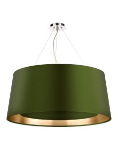 Hastings 6 Light Pendant Polished Chrome With Bespoke Shade 80cm