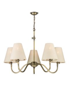 Hicks 5 Light Armed Pendant Antique Brass Fitting Only
