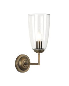 Houston Wall Light Antique Brass and Glass