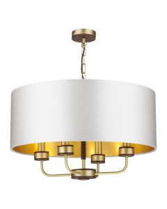 Hunter 4 Light Shadelier Butter Brass With Bespoke Shades