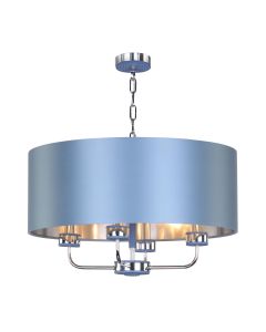 Hunter 4 Light Shadelier Polished Chrome With Bespoke Shade