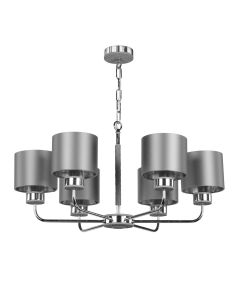 Hunter 6 Light Shadelier Polished Chrome With Bespoke Shades