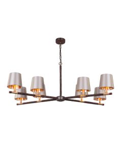 Hunter 8 Light Pendant Butter Brass With Bespoke Shade