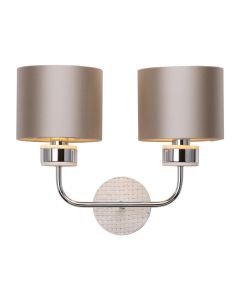 Hunter 2 Light Wall Light Polished Chrome With Bespoke Shade
