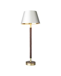 Hunter Table Lamp Butter Brass and Leather Effect Base Only