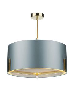Huxley 3 Light Pendant Satin Gold and Bespoke With Bespoke Shade