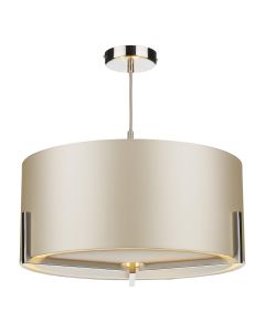 Huxley 3 Light Pendant Satin Chrome and Bespoke With Bespoke Shade