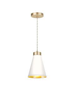 Hyde Single Pendant Butter Brass and Arctic White
