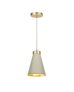 Hyde Single Pendant Butter Brass and Pebble