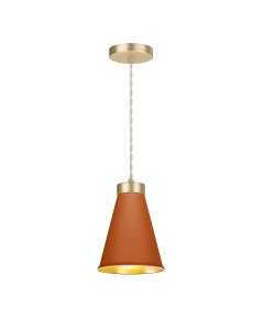 Hyde Single Pendant Butter Brass and Marmalade
