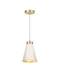 Hyde Single Pendant Butter Brass and Coconut