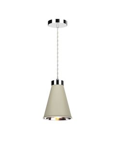 Hyde Single Pendant Polished Chrome and Pebble