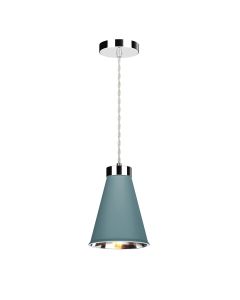 Hyde Single Pendant Polished Chrome and River Blue