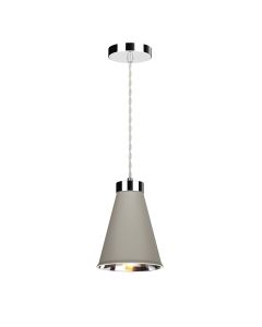 Hyde Single Pendant Polished Chrome and Powder Grey