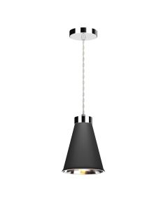 Hyde Single Pendant Polished Chrome and Black