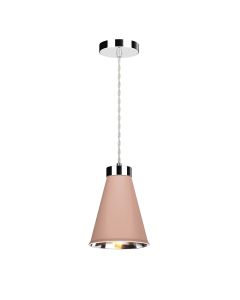 Hyde Single Pendant Polished Chrome and Blush Pink